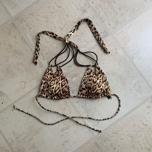 Victoria Secret Leopard Print Bikini Top, XS